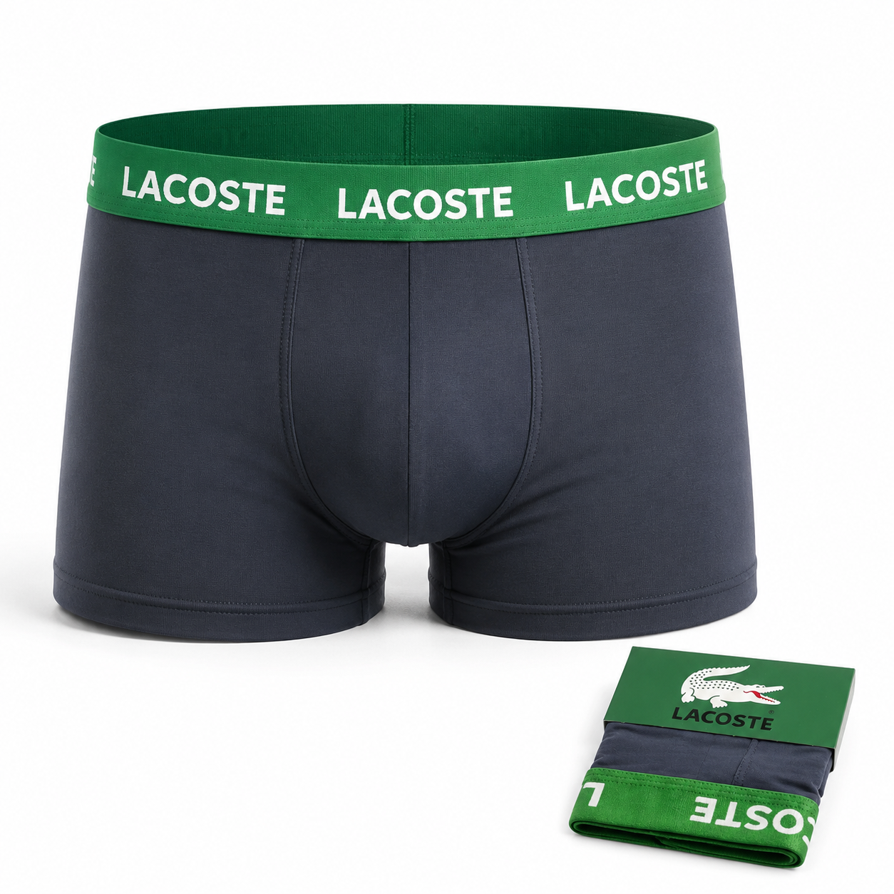 شورت پادار مردانه لاگوست (Lacoste) - مدل رنگ طوسی Cotton Comfort