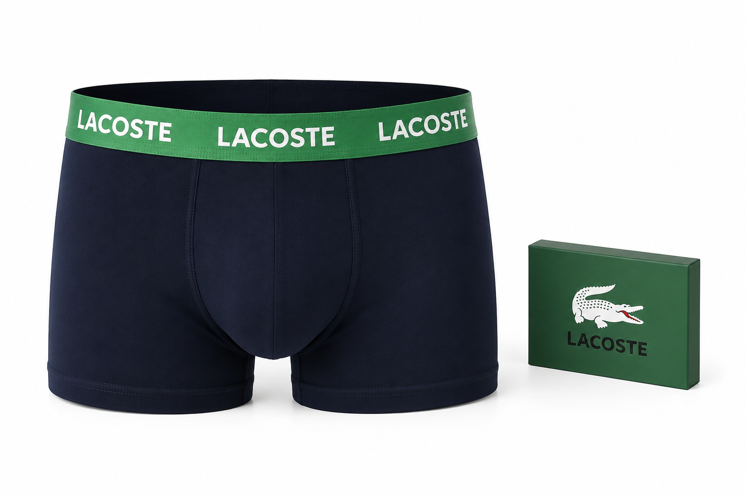 شورت پادار مردانه لاگوست (Lacoste)  رنگ سرمه ای Cotton Comfort