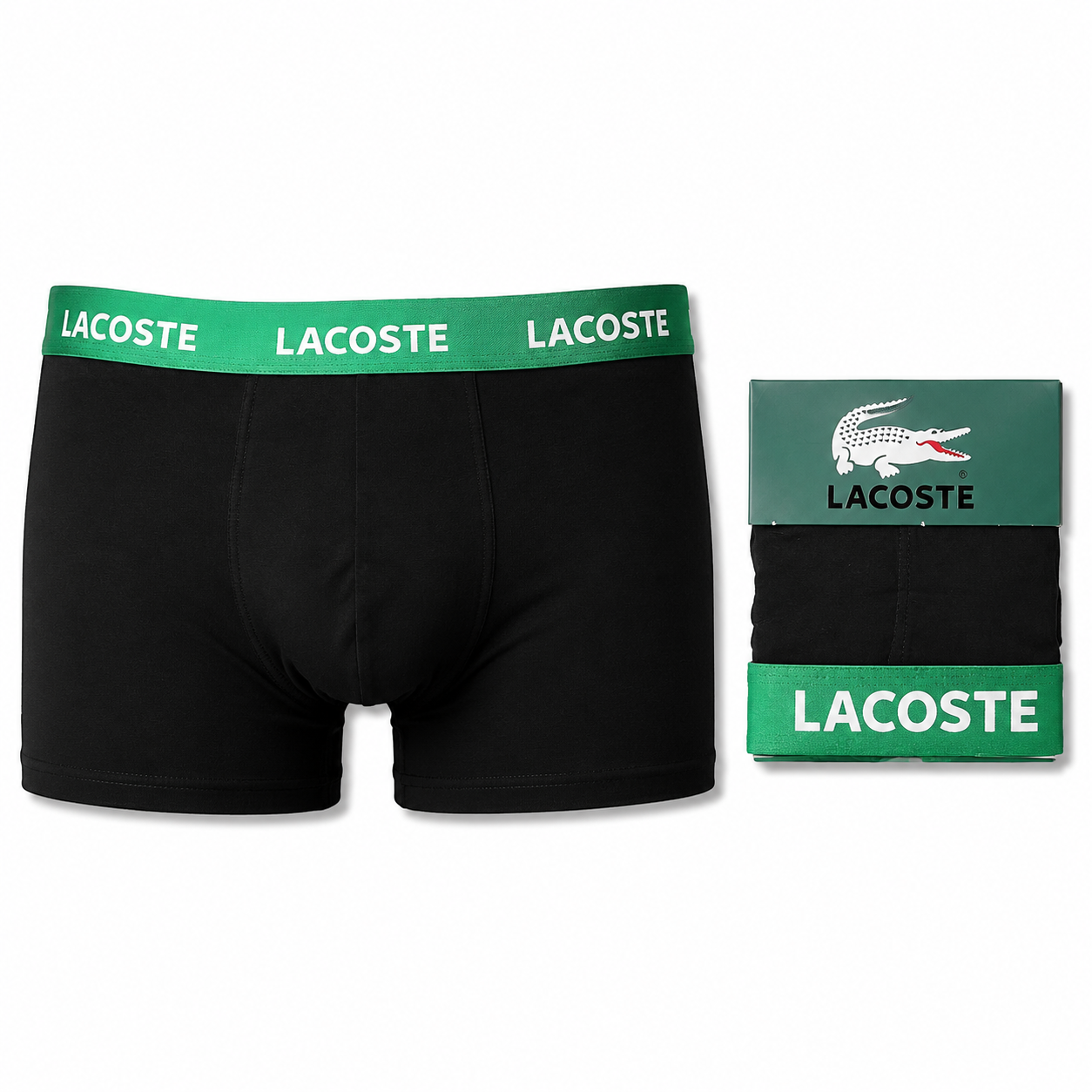 شورت پادار مردانه لاگوست (Lacoste)  رنگ مشکی Cotton Comfort