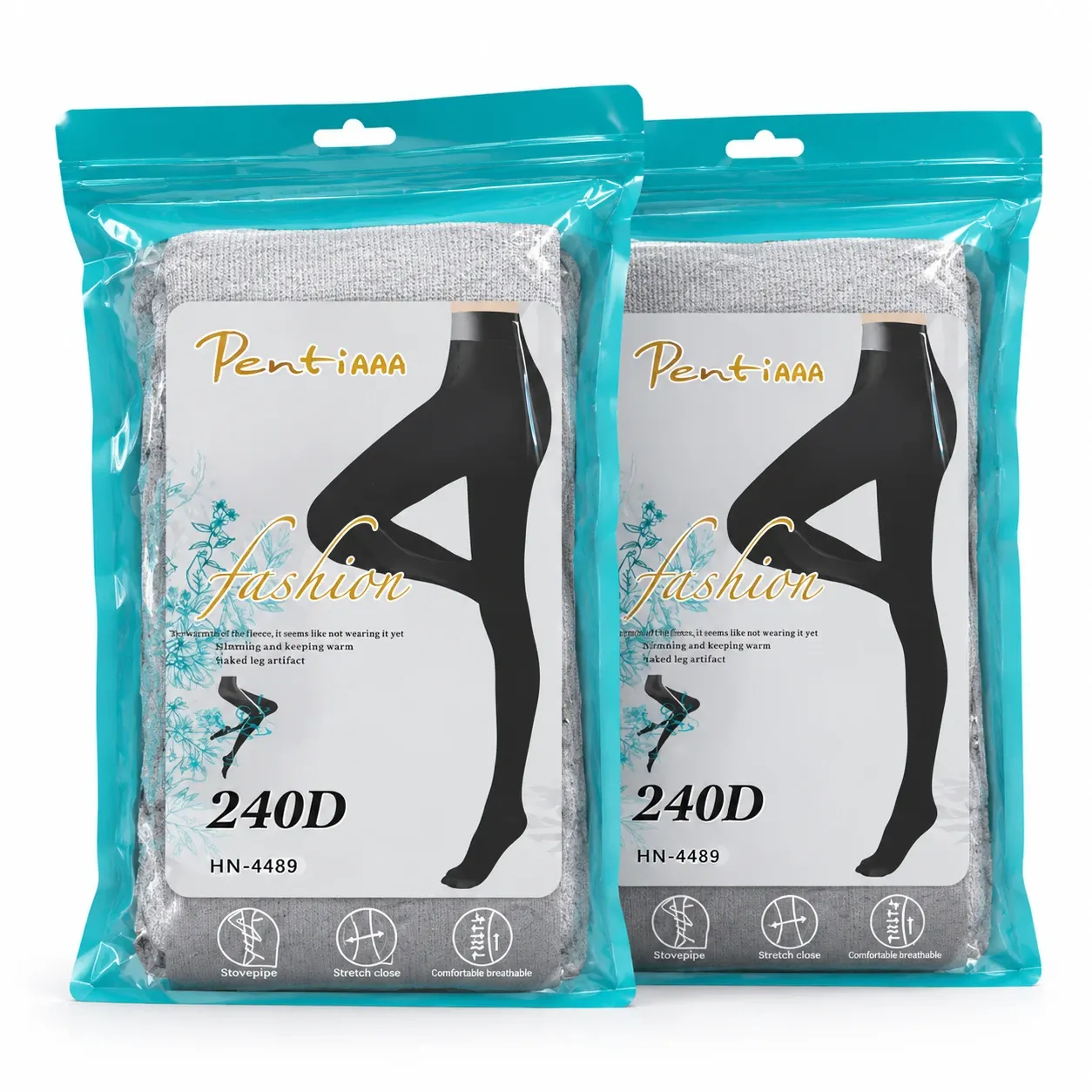 جوراب شلواری تو کرکی زنانه پنتی مدل فشن - ضخامت 240D- رنگ طوسی روشن